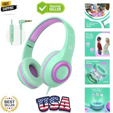 Kids Headphones with Mic, 94dB Volume Limit Over Ear Kids Headphones Wired fo...