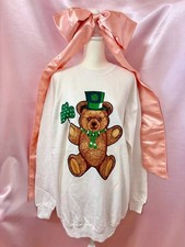 Vintage 1990s HALLMARK Bear Sweatshirt USA Fairycore Coquette Fancy Kawaii Y2K