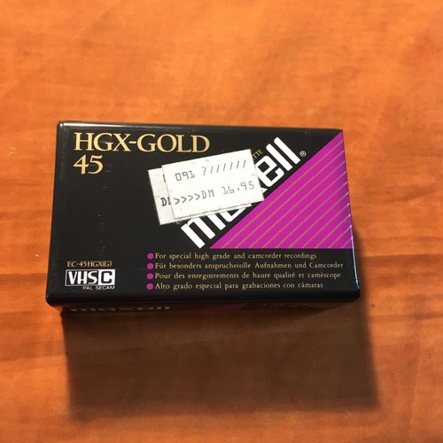 1 x maxell HGX-GOLD 45 VHS-C Video Cassette,neu in OVP-Folie