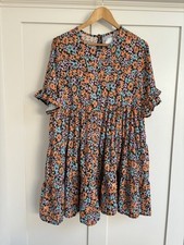 ASOS Size 16 Daisy Flower Short Mini Summer Dress Festival Pink Blue Orange
