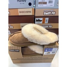 1428-1429 Kirkland Shearling Slipper Womens 9 Tan Suede Sheepskin Lining 7771020