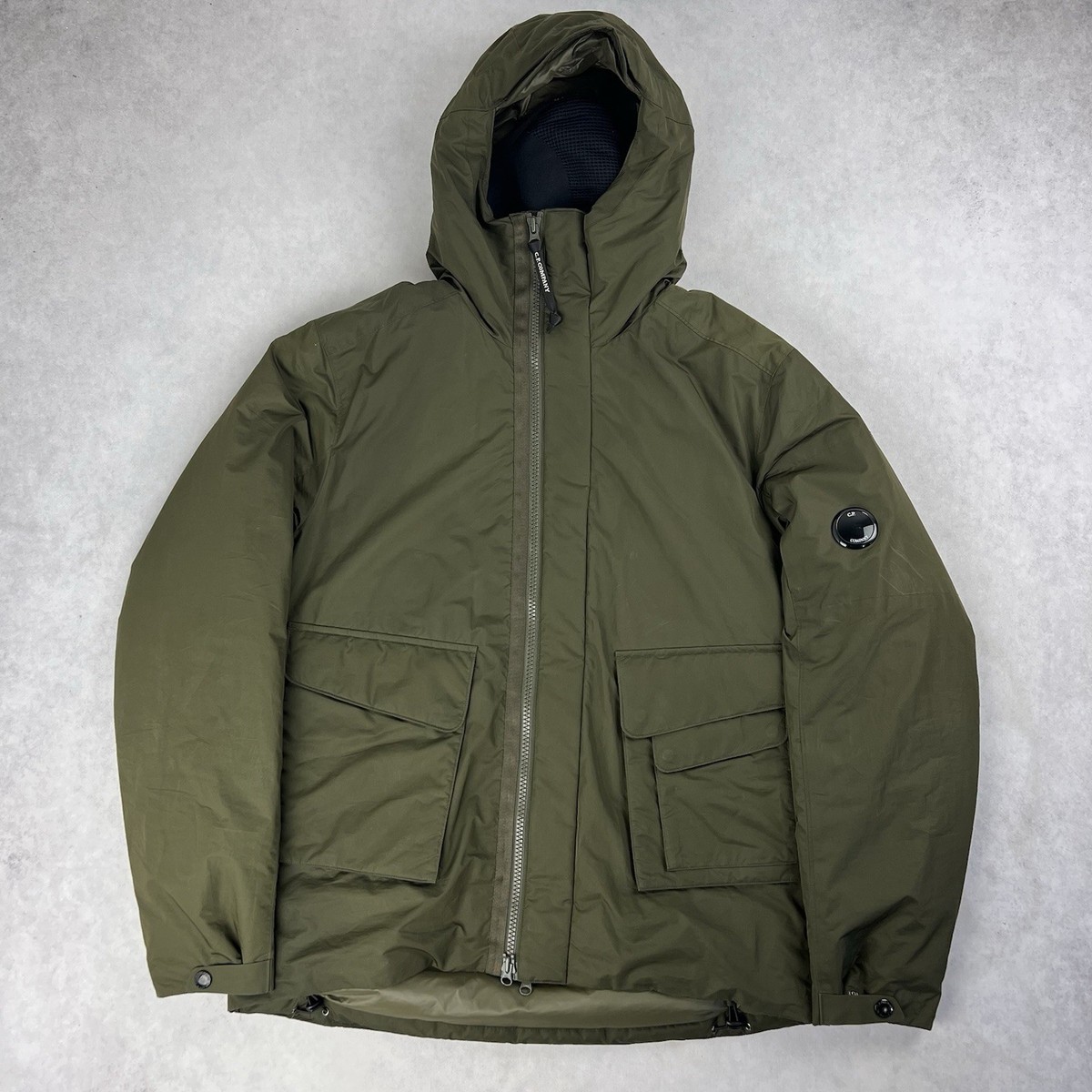 CP Company Micro M Down Puffer Face Mask Jacket 2XL Coat Khaki