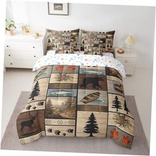 Fish Comforter Set with Sheets Size 7 Piece for Kids Boys Queen White Brown