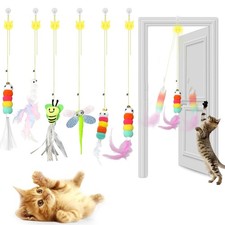 JEChrochen Kitten Toys 6 Pcs Interactive Feather Cat Toys, Teaser 6PCS