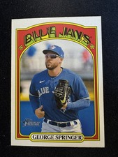George Springer SP 2021 Topps Heritage High Number #716 Base Set Card Blue Jays