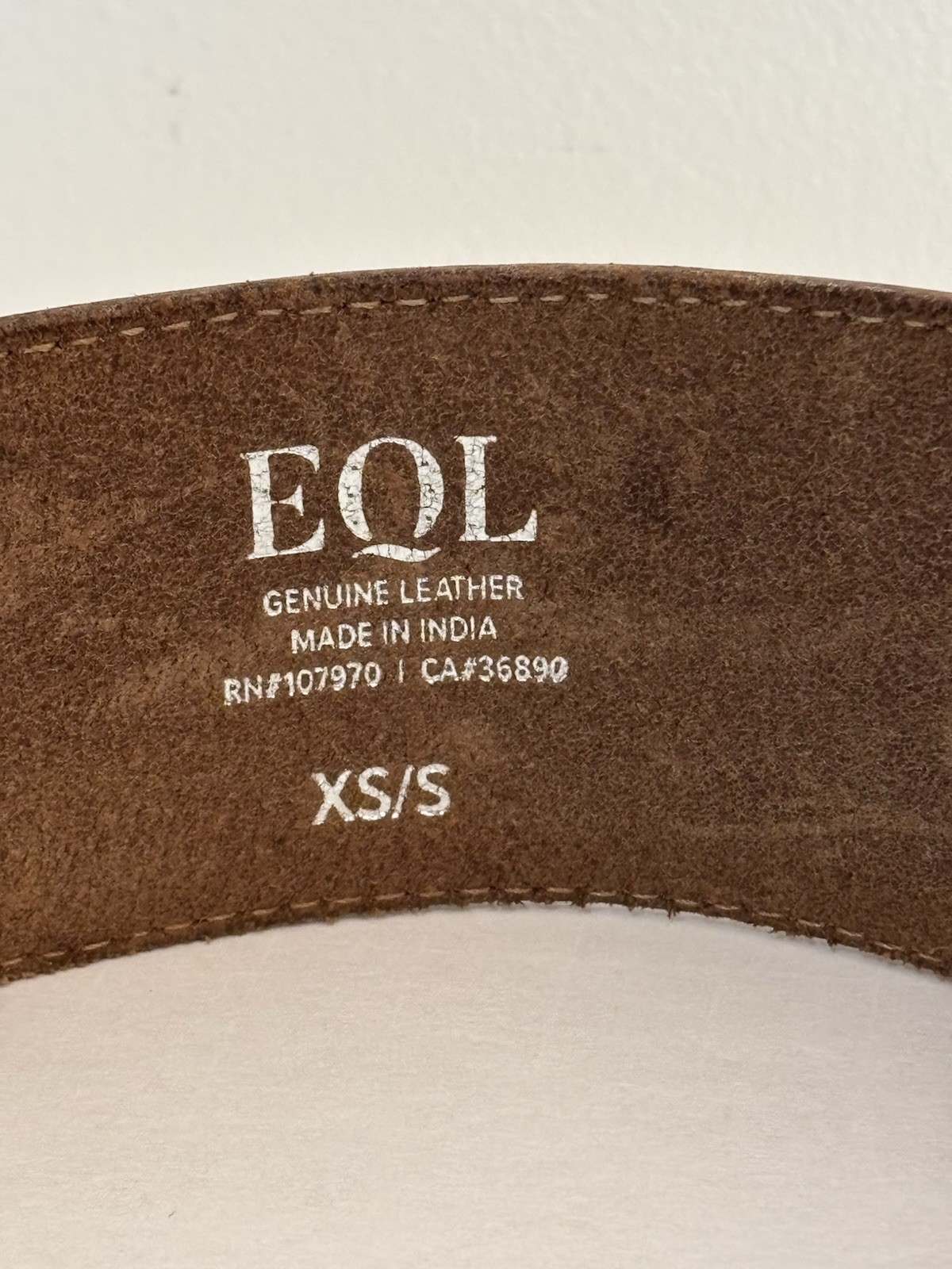 EQL by Kerrits Wide Brown Leather Belt XS/S With DEFECTS