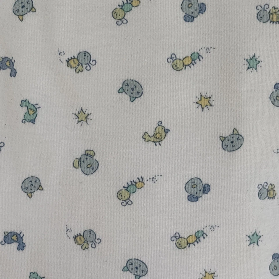 "Manta bebé algodón Bright Future rayas azules cachorro gatito insecto animal 35x26,5""" Foto 2 de 4