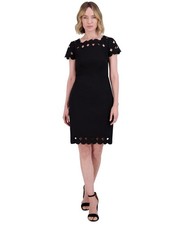 Vince Camuto Square-Neck Cutout Shift Dress Women's 4 Black Back Zip Closure