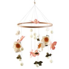 Baby Crib Mobile for Boys and Girls, Floral Mobile for Crib, Butterfly and Flowe
