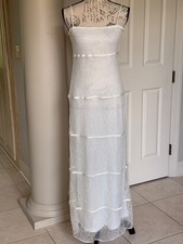 NWT Gianni Bini x Caelynn Bell White Lace Maxi Dress Bella Tiered Bridal Sz 2