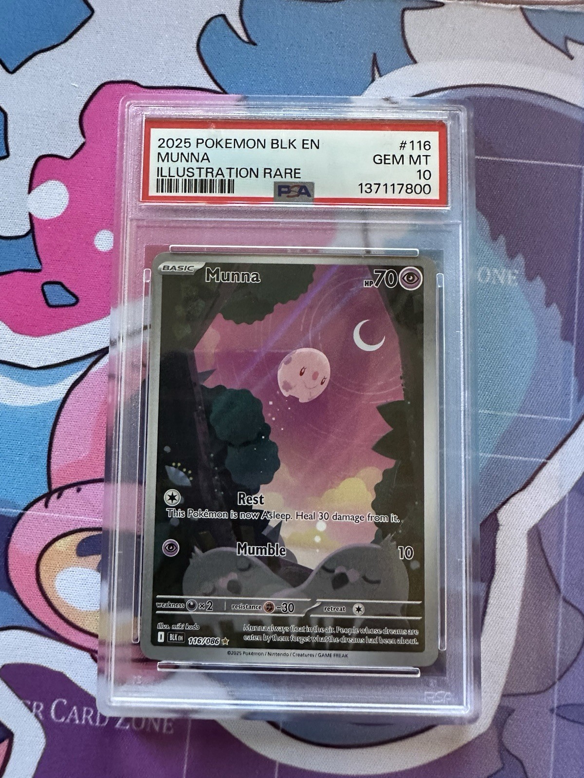 Pokemon Munna psa 10 Black Bolt