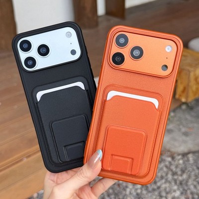 For Apple iPhone 17 Pro Max Card Slot Phone Case Hybrid Armor KickStand Cover