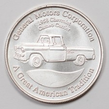 General Motors 1958 Chevrolet Cameo Carrier - 1 oz .999 Silver Round 107.17 per troy oz