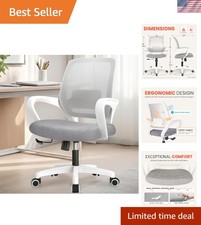 Modern Grey Office Chair with Soft Foam Seat  Adjustable Features for Comfort
