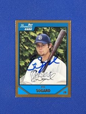 2008 Bowman Gold Eric Sogard San Diego Padres Auto Card Signed Autograph #bdpp18