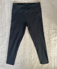 Zella Womens Large Black High Rise Cropped Leggings Side Pockets Nordstrom