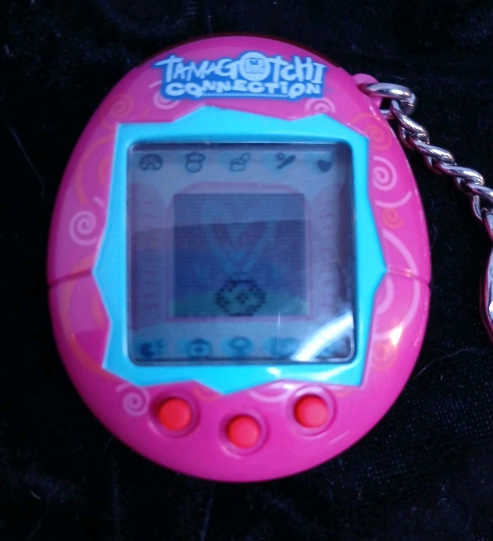 Original Bandai Tamagotchi V2 Rare Purple Swirls Connection Tested