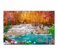 Waterfall Scenery Landscape Canvas Home Decor Wall Art Poster Prints Painting