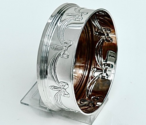 Favoloso sottobicchiere bottiglia champagne/vino in argento sterling di B&Co: in scatola 2000.:174 g - Foto 6 di 24