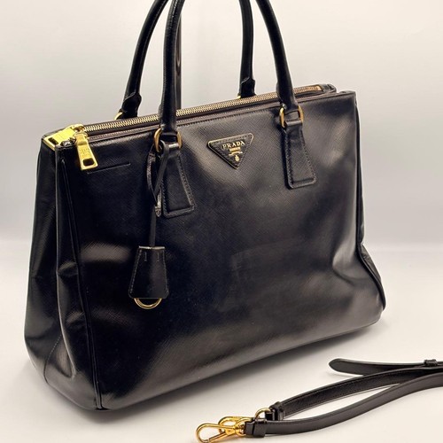 PRADA Galleria Saffiano Bernice 2 Way Handbag with Black Strap 995876