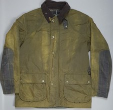 Barbour Digby Waxed Jacket 2XL XXL Green Padded Tartan Sleeve Patches