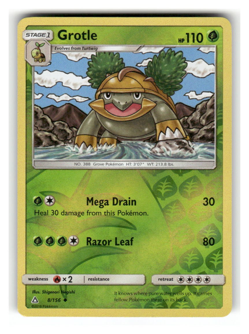Grotle 8/156 Uncommon Ultra Prism Pokemon Reverse Holo Near Mint
