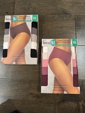 2X Felina Women's 5-Pack Pima Cotton Wide Waistband Hipster, Multicolor, Size XL