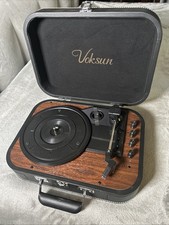 Voksun Suitcase Record Player 3-Speed Black No Cord No Charger No Box