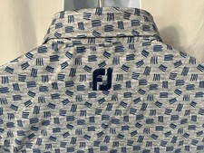FootJoy FJ Men's Golf Polo Shirt M Gray Blue PGA Tour