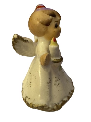 Napcoware X-6963 Christmas Angel Figurine with Candle, Bell - Picture 4 of 7
