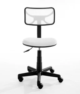 Bureau blanc Chaise-Home Bureau pivotant Mesh Siège Réglage de la hauteur Bureau roulant