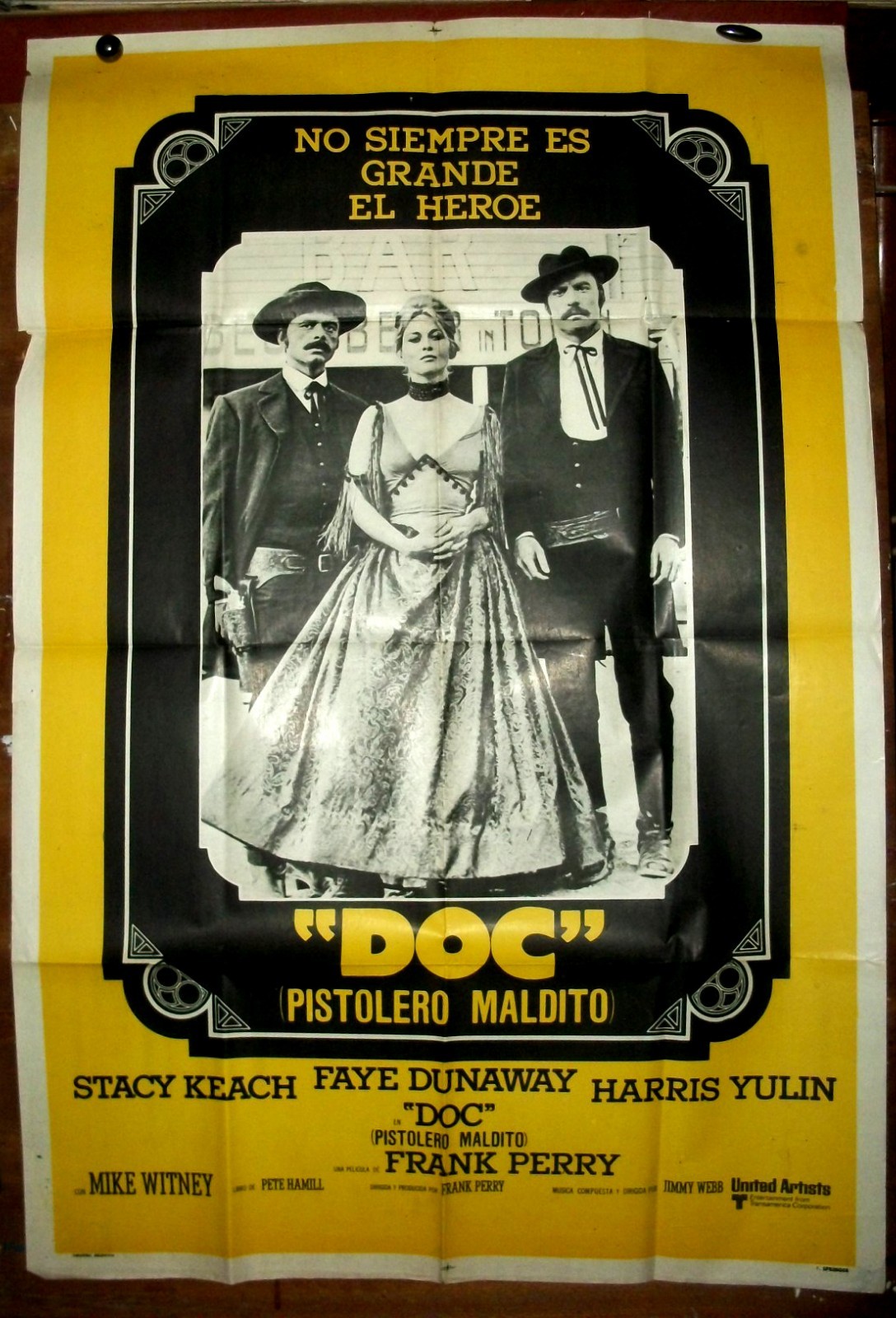 FAYE DUNAWAY STACY KEACH ! orig1SH movie poster 1971 DOC ! WESTERN !!!