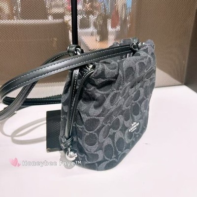NWT Coach Faye Mini Drawstring Bag In Signature Denim CCZ45/CDE32 