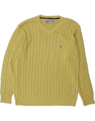 ARMATA DI MARE Mens V-Neck Jumper Sweater Small Yellow DF25