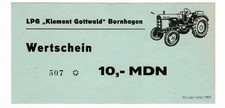 Betriebsgeld LPG Klement Gottwald BORNHAGEN 10 MDN KN3st Eichsfeld 1967 x