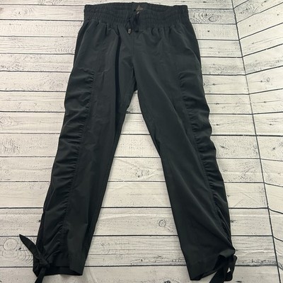 PrAna Bindu Joggers Cropped Tie Bottom Athletic Pants Women's Small Black