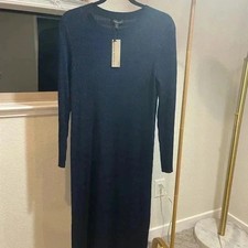 NWT Banana Republic Metallic Striped Navy Dress