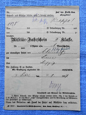 Milit&auml;r Fahrschein Flieger Abt. (A) 255 Signatur Rittmeister Dietze " Juli 1917
