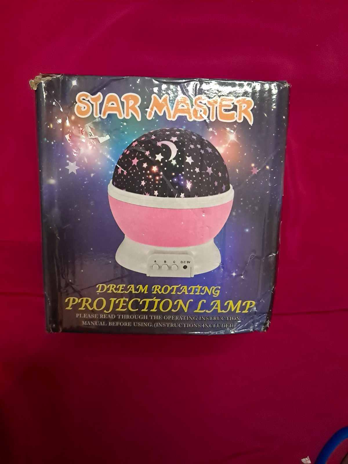 Star Master Rotating Stars & Sky Projection Lamp Night Light Pink/White/Black