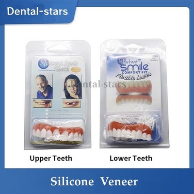 Silicone Denture False Teeth Dental Upper/Lower Teeth Perfect Smile Veneer Brace
