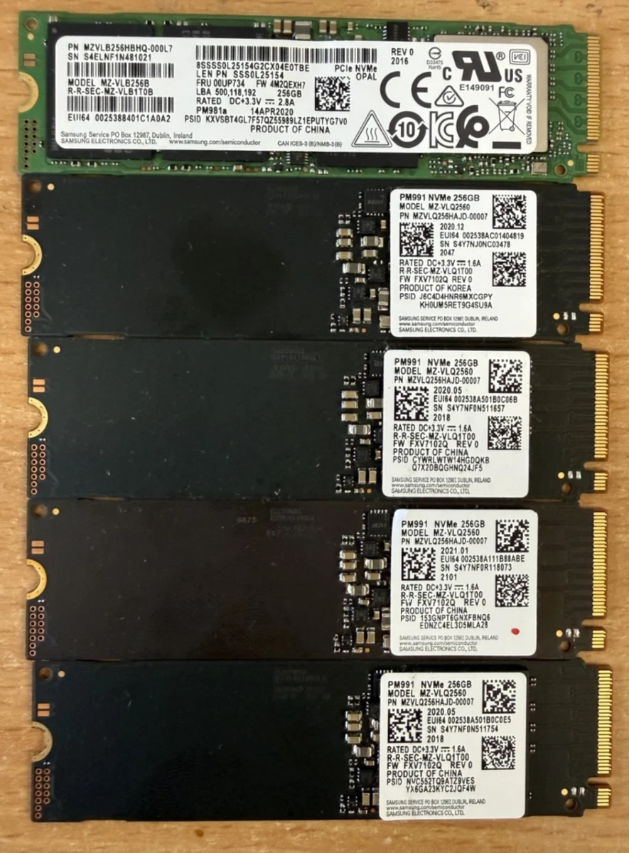 Samsung M.2 Interface Solid State Drives 256 GB Storage Capacity