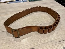 Tan Leather Brady 12G Hand Sewn Cartridge Belt 40inch