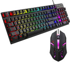 Clavier Mécanique + Souris Gaming Filaire Rétroéclairés Filaire - 104 Touches