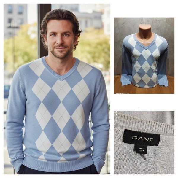 Men Gant Sweater Grey Cotton 44 / XXL / 52 #7WPH