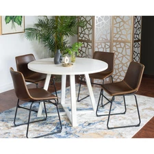 Roundhill Furniture Varna 5-Piece Round Dining Set, Trestle