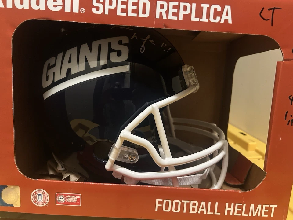 Casco de tamaño completo autografiado firmado por Lawrence Taylor inscrito Foto 2 de 2