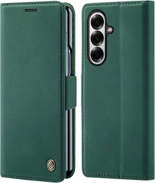 HandyhüLle FüR Galaxy Z Fold 8 Ultra PU Leder Mit Standfunktion Kartenfach GrüN-image