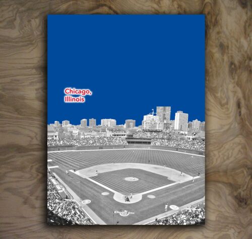 Chicago Cubs Sports Poster MLB Art Print Rare Hot New 12x16" - Picture 1 of 1