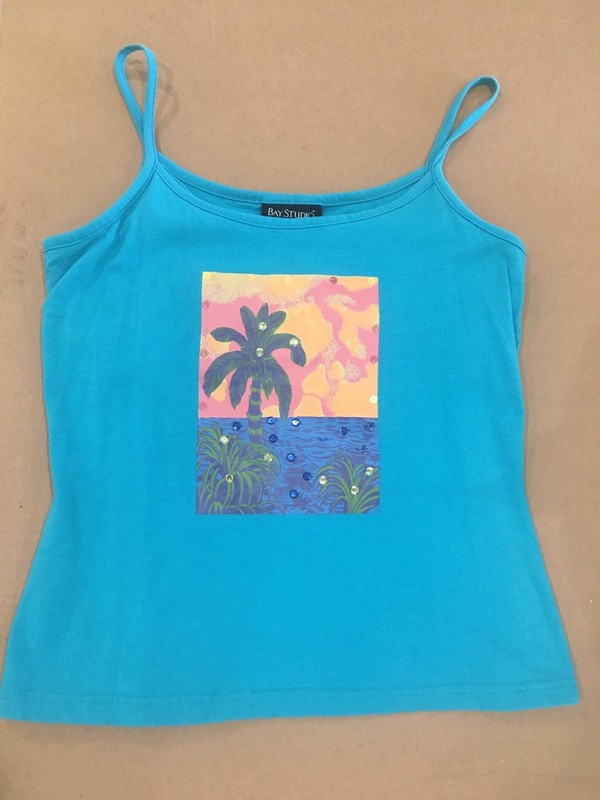 Bay Studio Petite tank top built in bra Shirt Top PM medium 