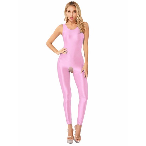 Womens Bodysuit U Neck Jumpsuits One-Piece Leotard Oil Catsuit Compression - Picture 59 of 79